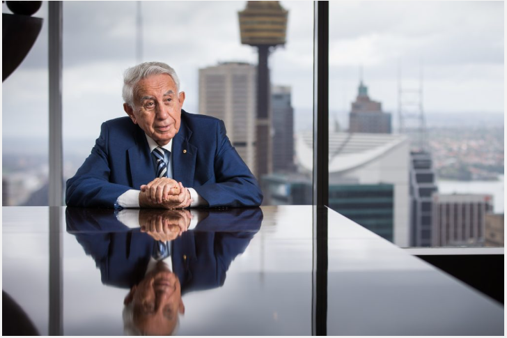 Portrait of Harry Oskar Triguboff, a prominent Australian billionaire real estate developer known for founding Meriton and transforming urban living.