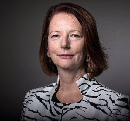 Julia Gillard, former Australian Prime Minister, lawyer, and advocate for women’s rights and global education.