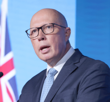Peter Dutton, former Liberal Party leader and Australian Opposition Leader, during a political event.