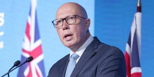 Peter Dutton, former Liberal Party leader and Australian Opposition Leader, during a political event.