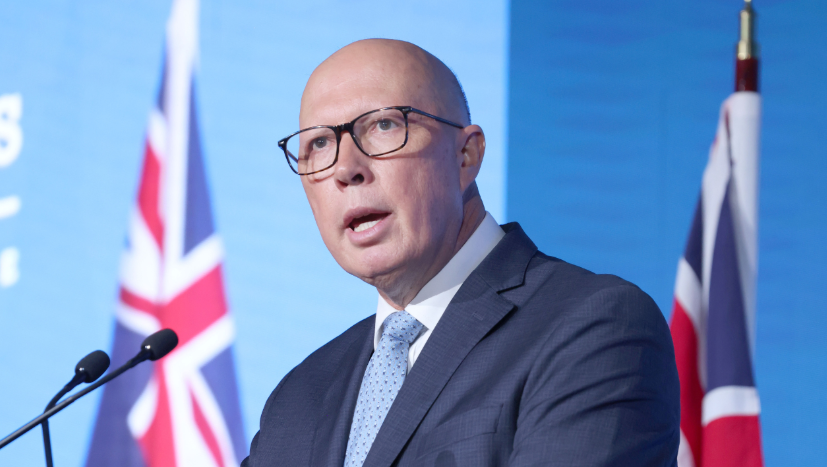 Peter Dutton, former Liberal Party leader and Australian Opposition Leader, during a political event.